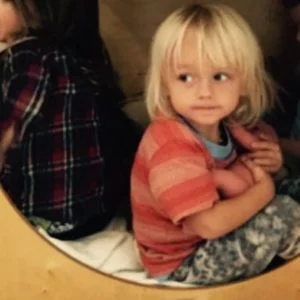 The picture of Bodhi and his baby from preschool. 