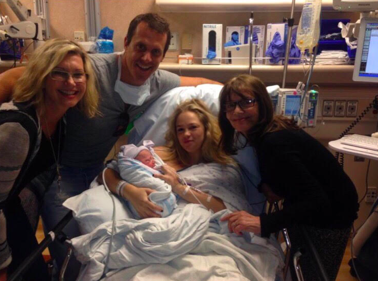 Olivia, my mum Sue, Pete and baby Milla fresh! 