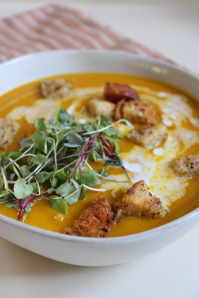 Roasted Butternut Squash Soup w/ Herbed Croutons by Jennah Jensen