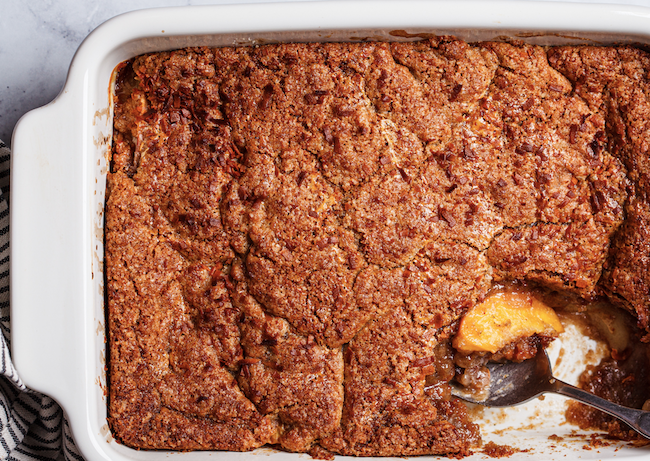 Recipe: Healthy Maple Peach Cobbler