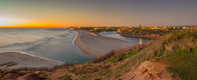 Onkaparinga River Mouth. Photo by Anthony Kernich via Flickr .