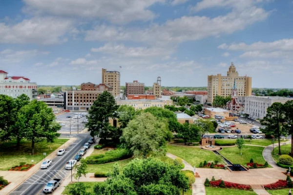Monroe, LA from the St. Frances parking garage. Photo by finchlake2000 via Flickr .