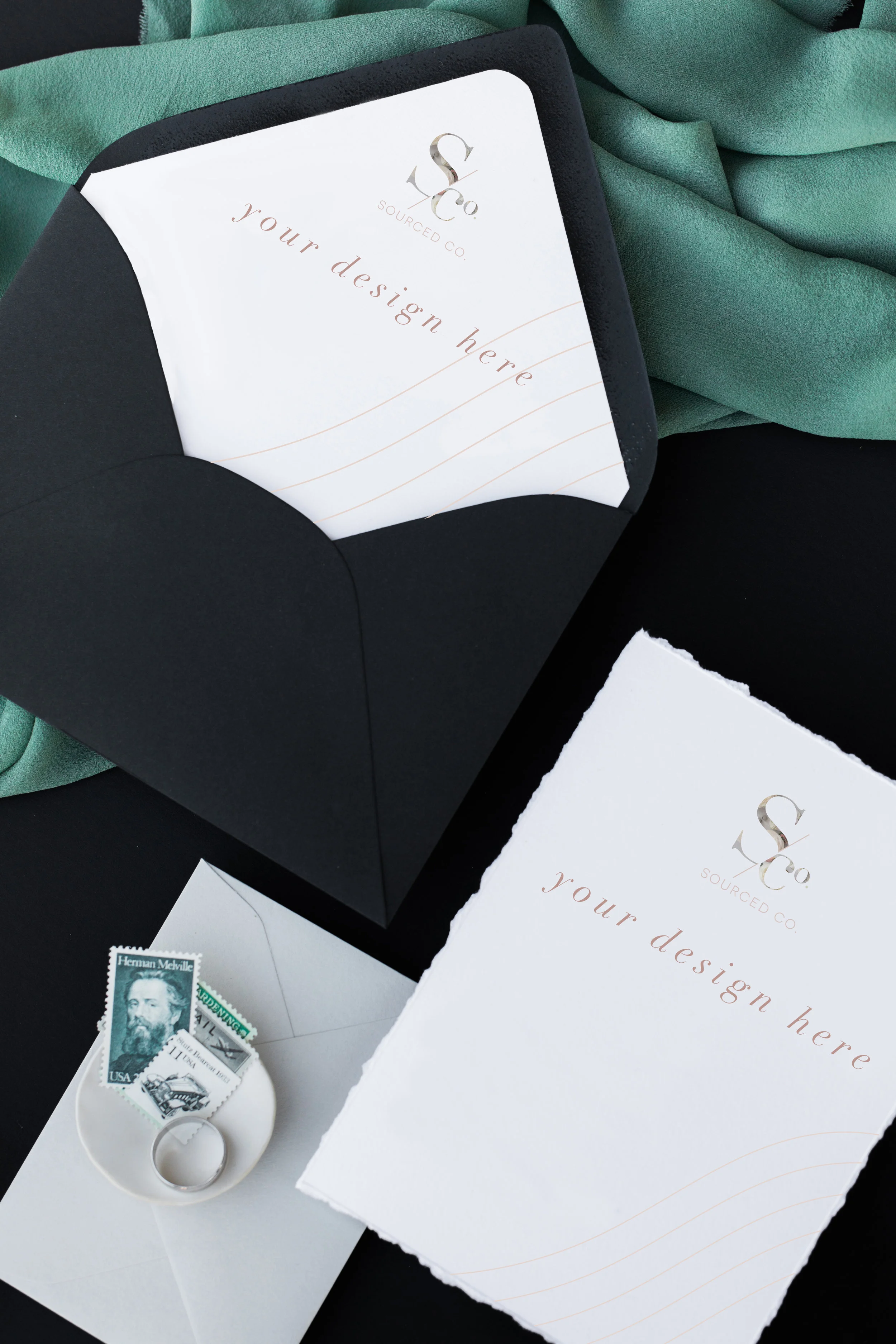 Black and White Wedding Invitation Mockup