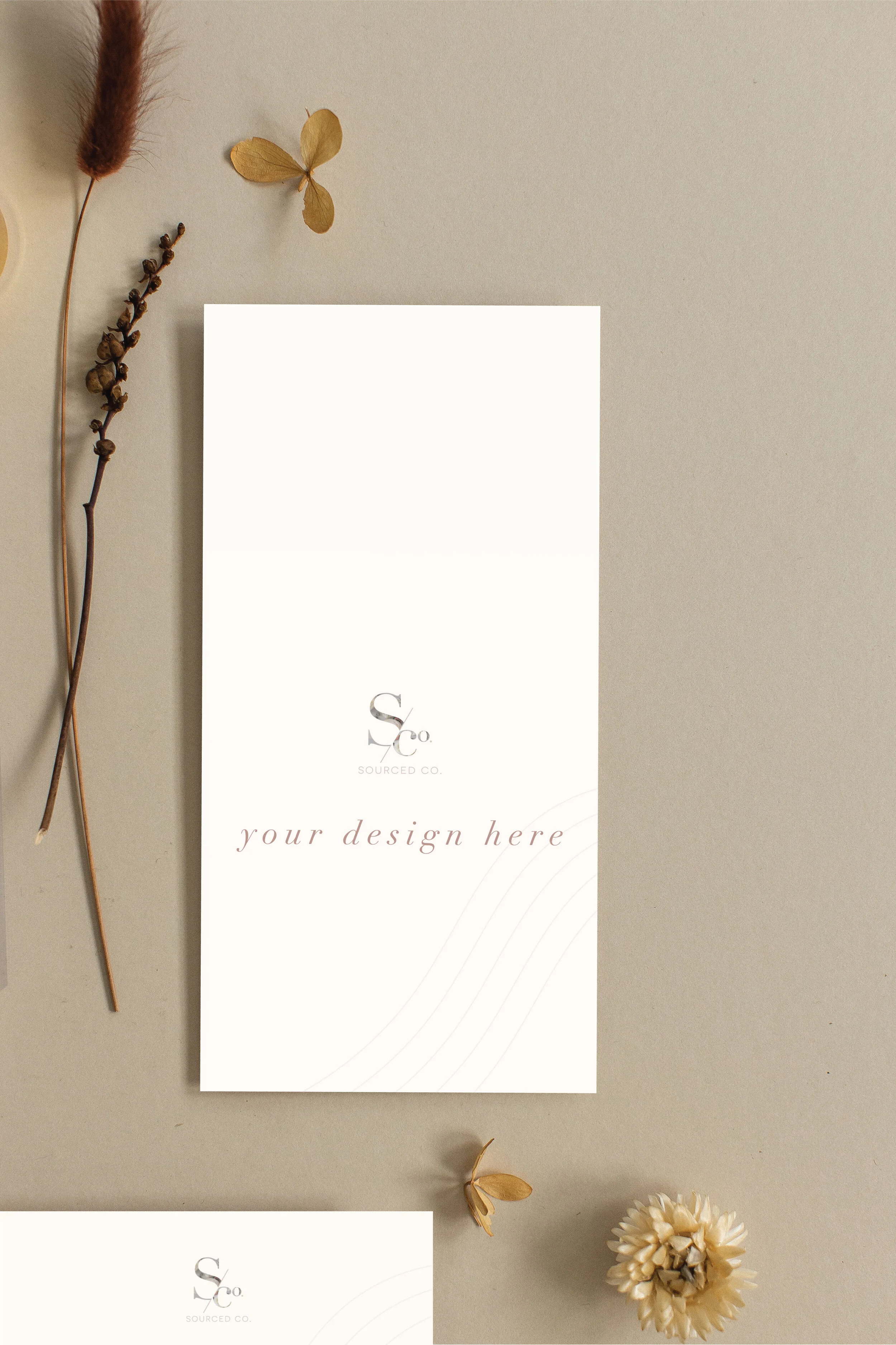 Boho Menu Card Stationery Mockup
