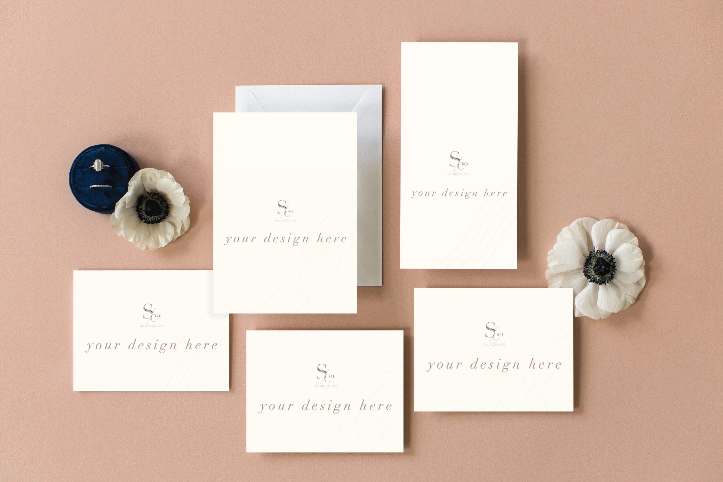 Minimalist and Feminine Stationery Mockup