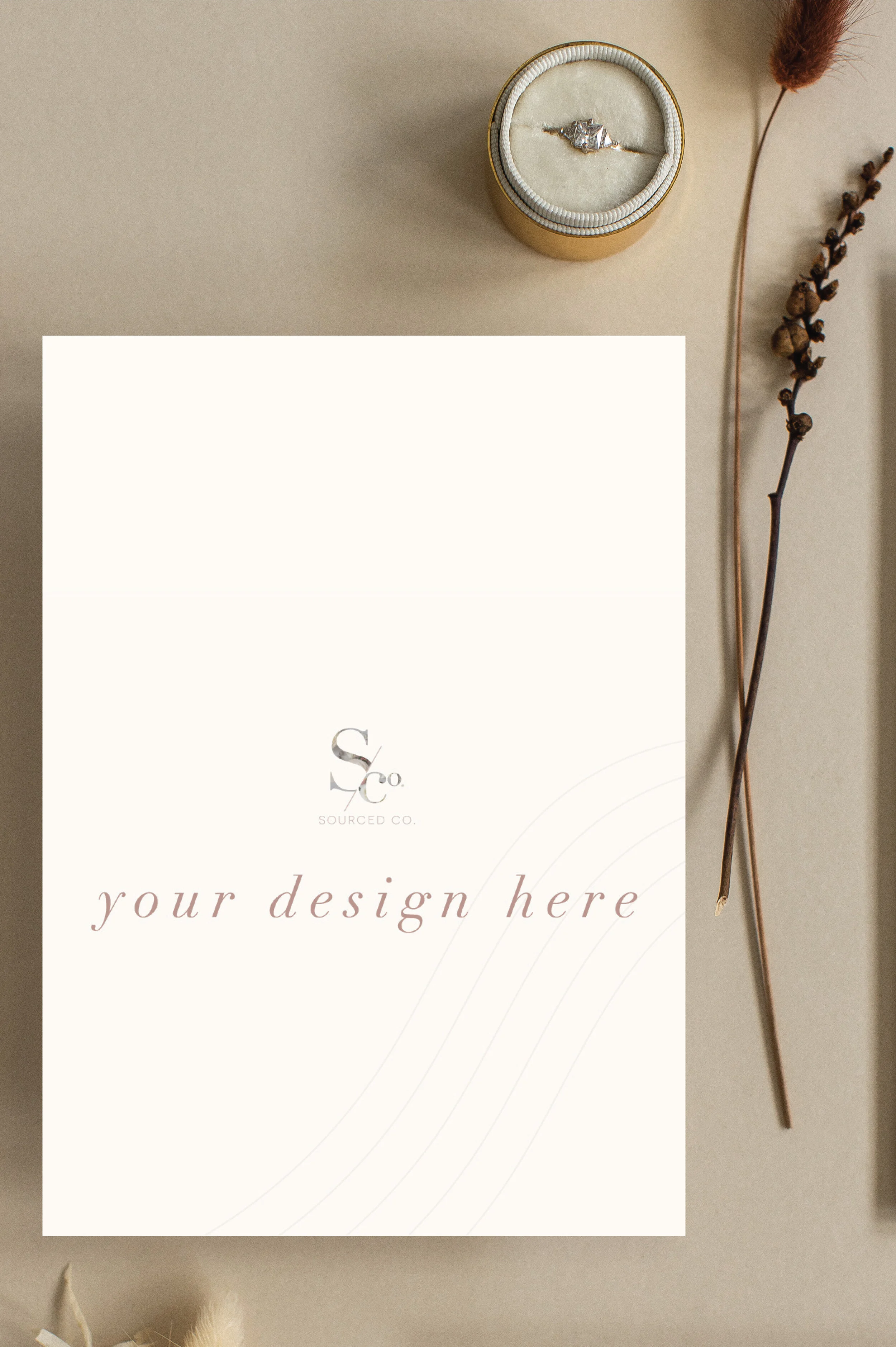 Boho Invitation Stationery Mockup