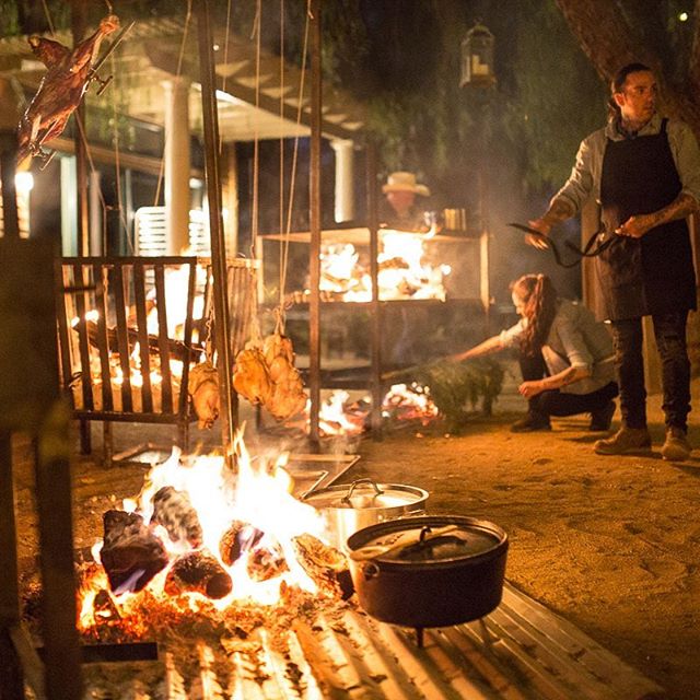 An action shot from last nights Farm Supper @primalpastures The glow of the fire 🔥cooking animals raised in the fields behind us and vegetables from the neighboring farms. Romantic, primal, and meaningful. A gathering of like-minded, food loving, fa