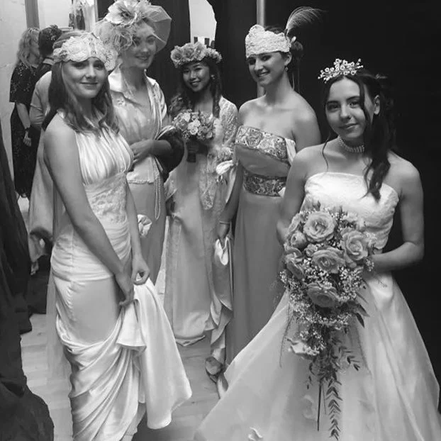 Gorgeous girls embodied in silk behind the scenes for today's @sandburnhall catwalk showcase. #couture #bespoke#bridal#fashiondesigner #madetomeasure #designhouse #bridalfair #englishwedding #freespiritedbride #bridalinspiration #vintagebride #headpi