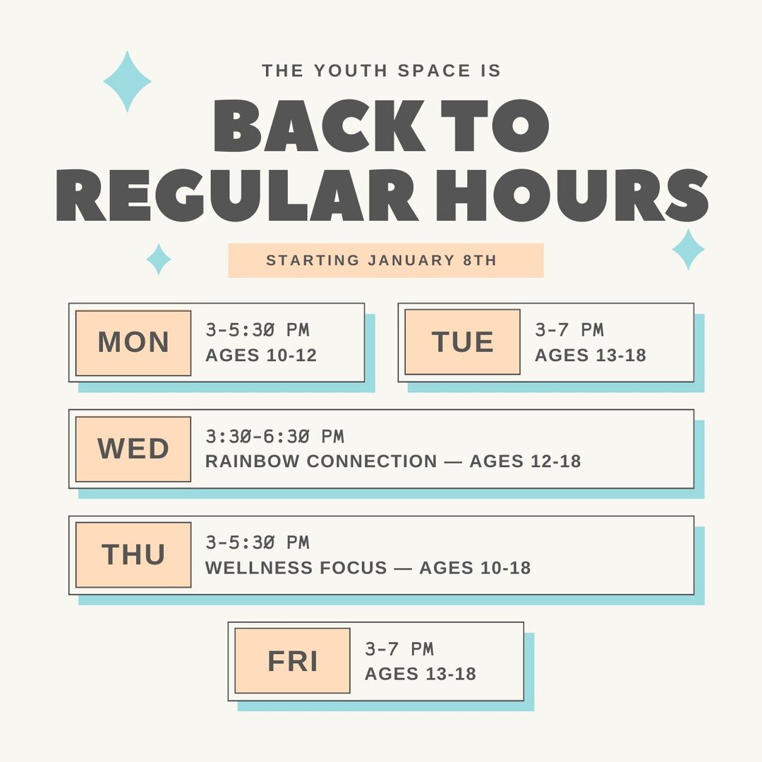 We are back to our regular program hours !