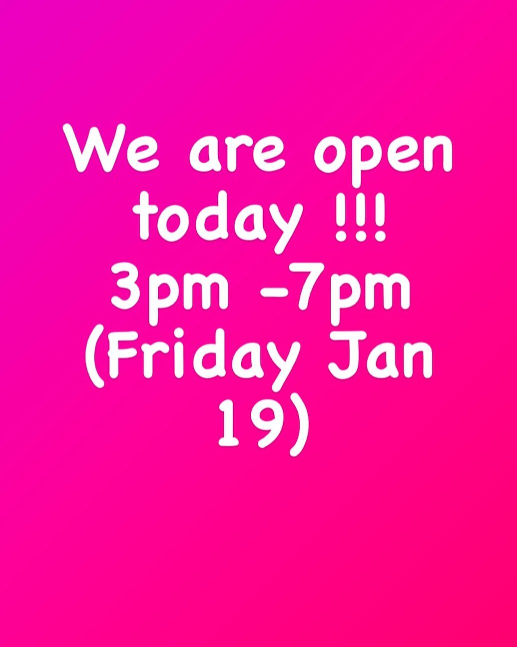 We are open. Ages 13-18