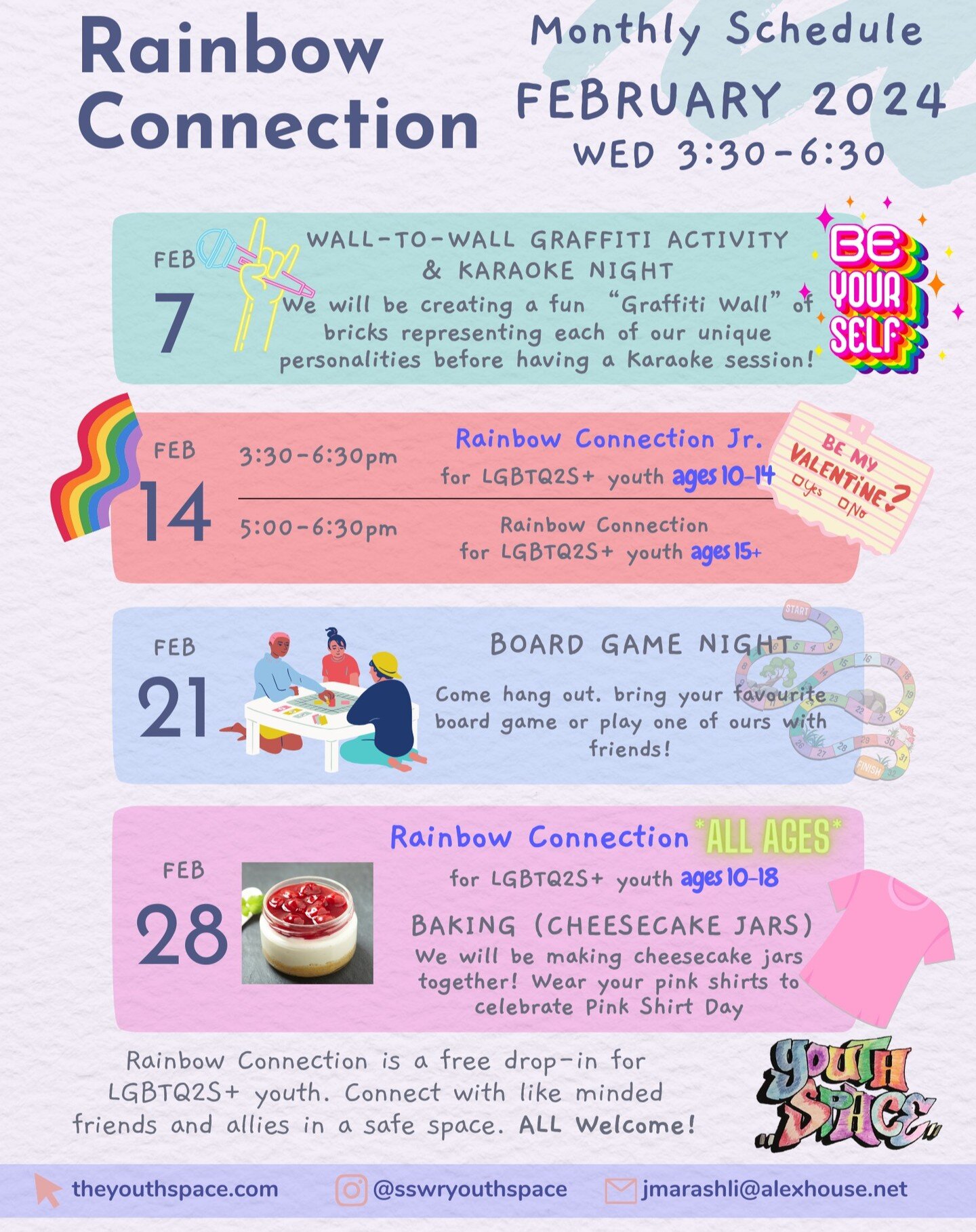With all the exciting changes happening with Rainbow Connection we are also bringing back the monthly calendars!