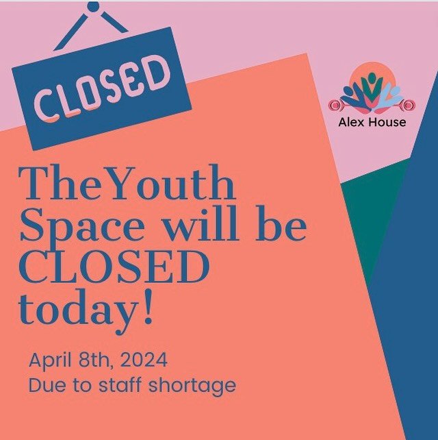 The Youth Space will be closed today due to a staff shortage! 
We are sorry for any inconvenience!