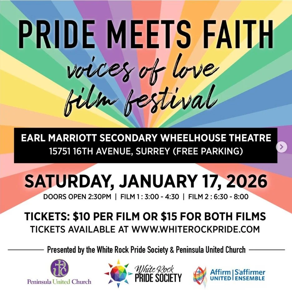 The Youth Space/Youth and Family team will be in attendance this Saturday January 17at the&nbsp;🌈🎬 Pride Meets Faith: Voices of Love Film Festival.

We are proud to support and have an information table at this joint White Rock Pride Society @white
