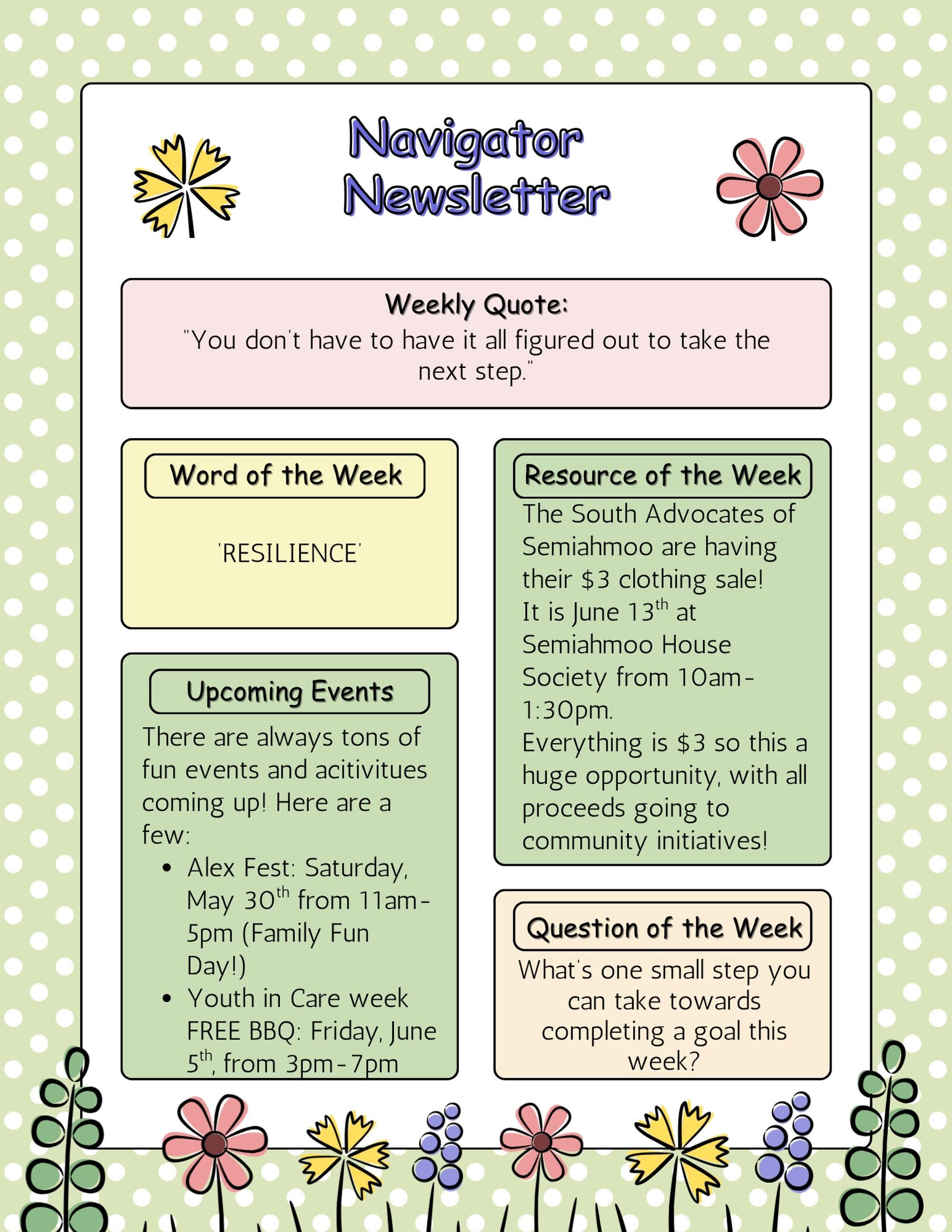 Welcome to your weekly Youth Services Navigator Newsletter!! With a quote and question of the week to get the conversation going, feel free to leave a comment or shoot us a message! :)