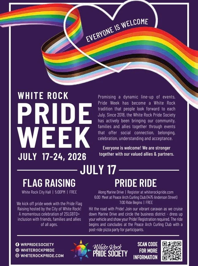 Are you an up and coming poet or enjoy public speaking?

White Rock Pride Society is searching for talented 2SLGBTQIA+ youth between 8yrs and 30yrs, to share an original or favourite passage from a book or poem that celebrates diversity, inclusion an