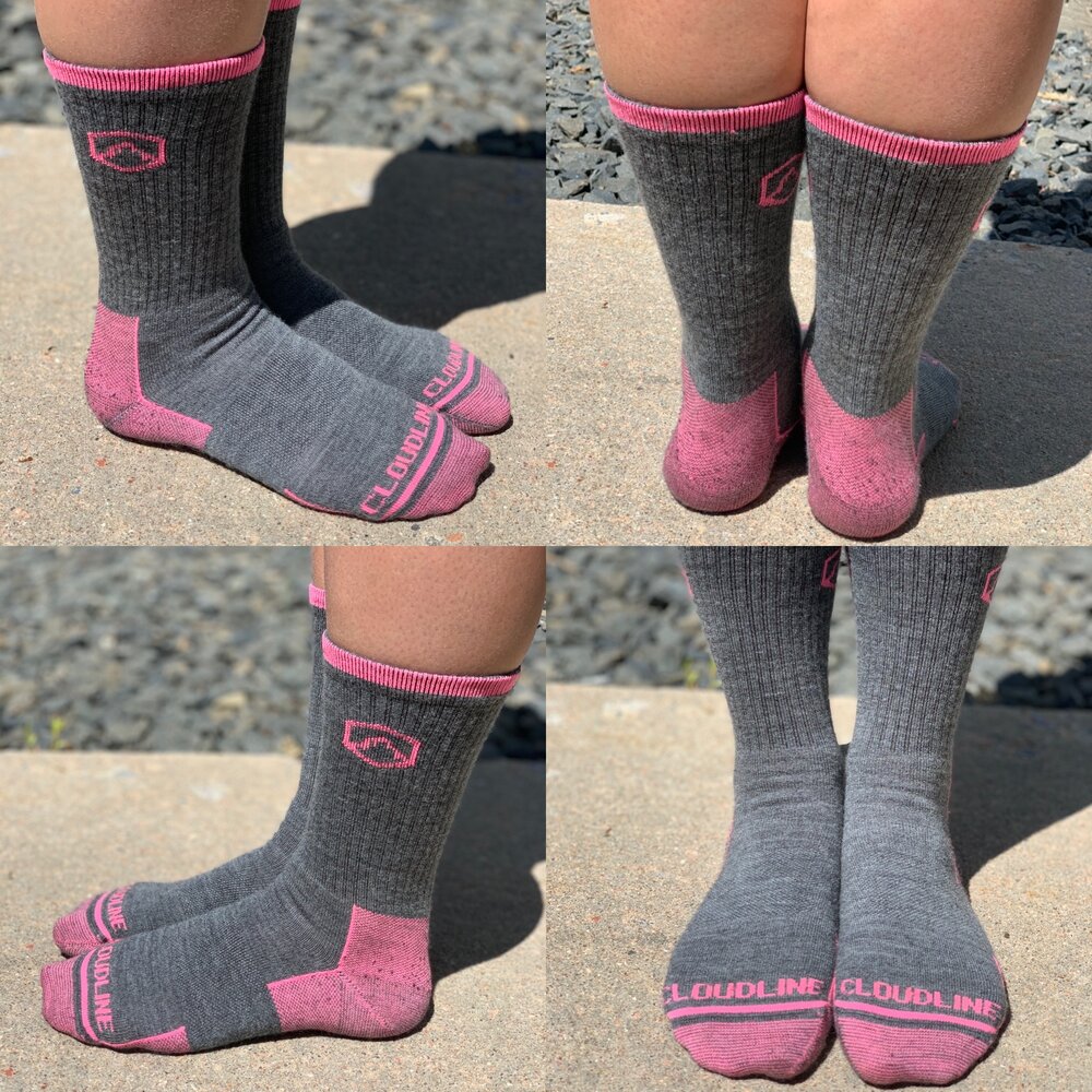 CloudLine Merino Wool Light Cushion Hiking Socks 3 Pack 