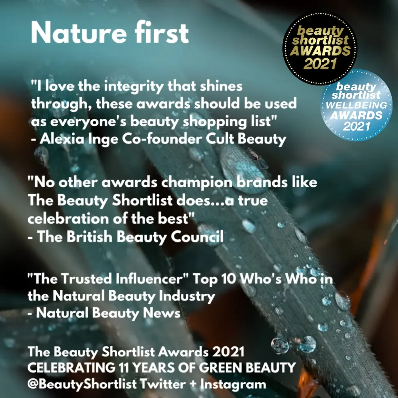BEAUTY SHORTLIST AWARDS