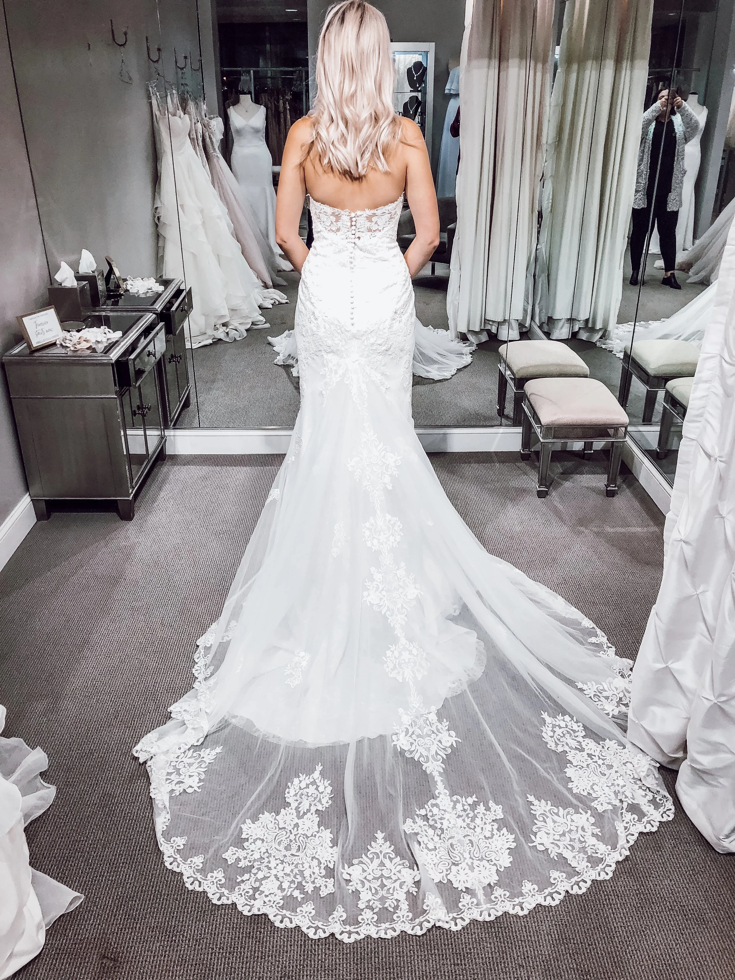 and the back of the dress