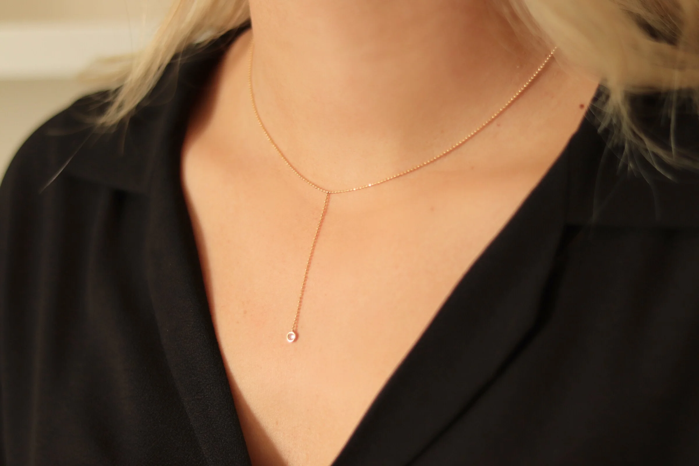 This necklace is STUNNING. It is a 14K yellow gold and diamond necklace and so pretty and dainty. It is a Zoe Chicco piece. This is at the top of my wish list.