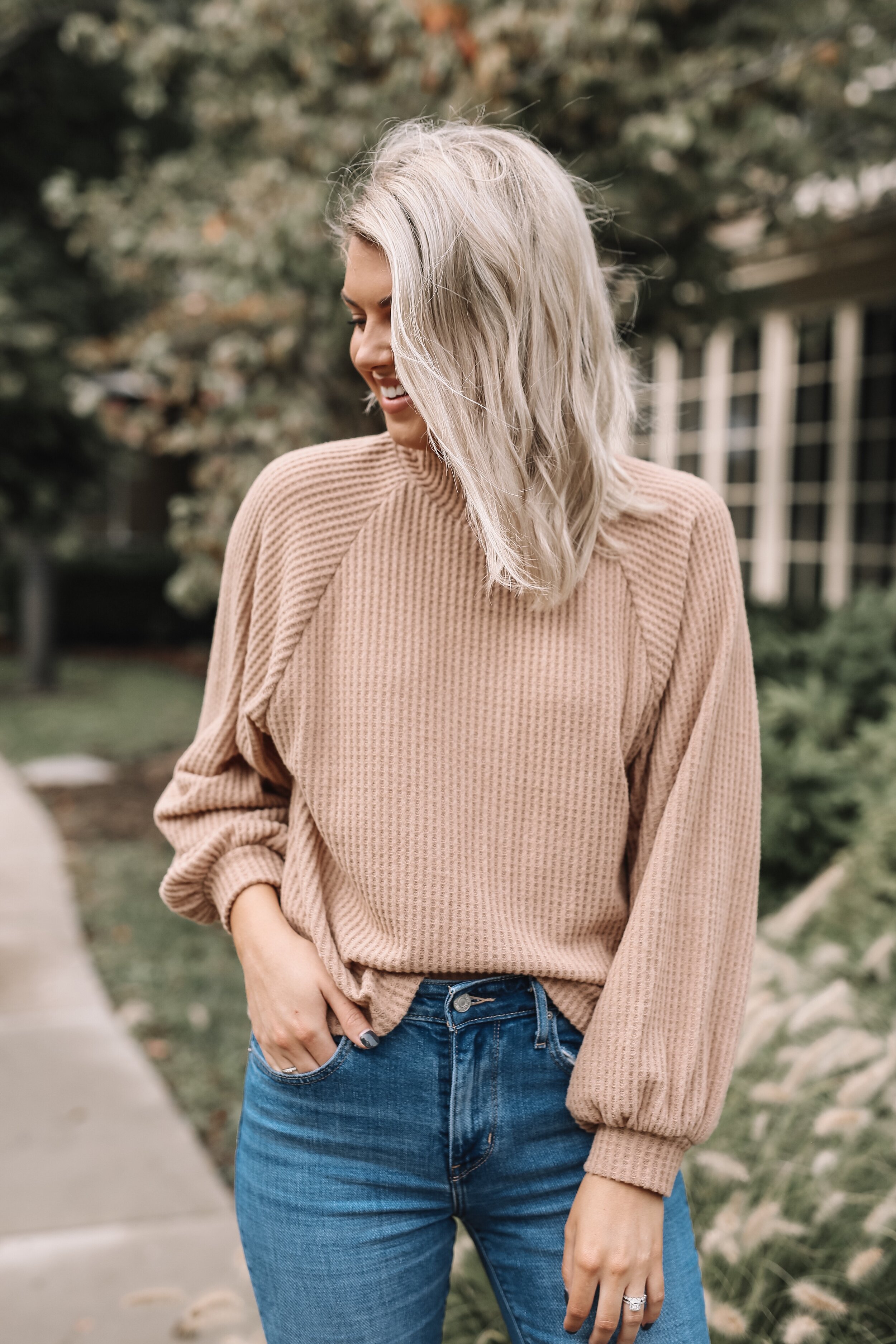 The comfiest mock neck sweater. Love this color.