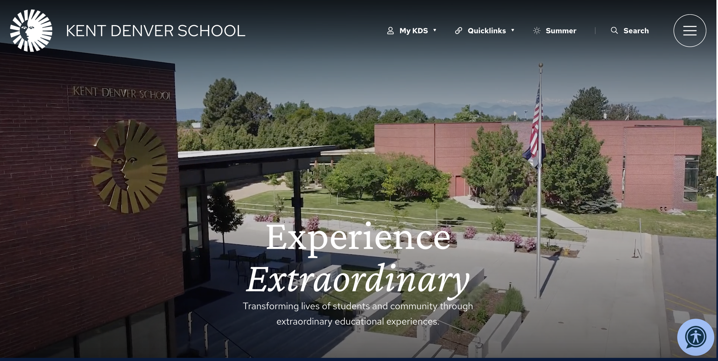 Image of Kent Denver's website