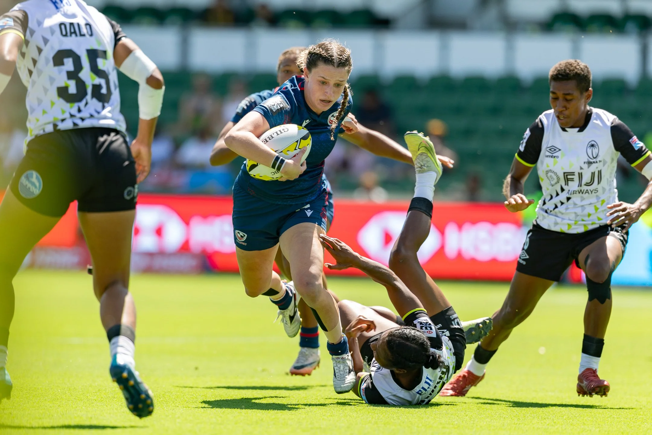 Tahna Wilfley playing rugby for Team USA