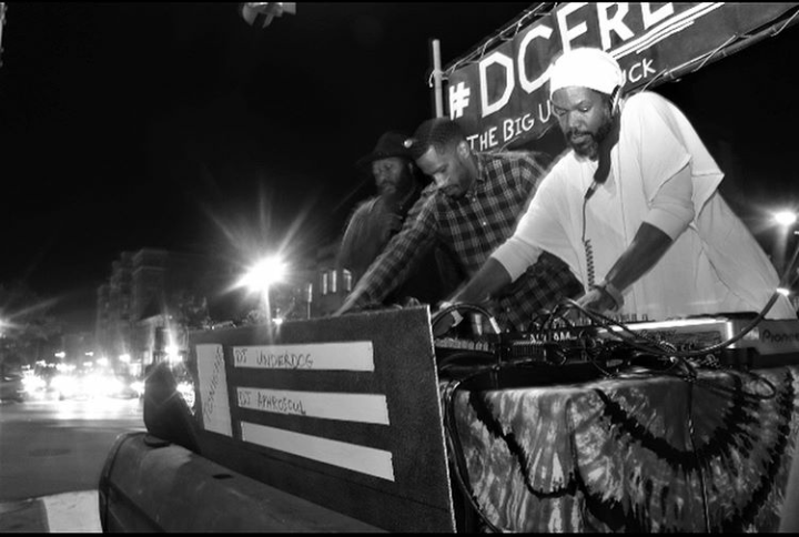 Photo of (L-R) DJ Underdog, Steven Swann, DJ Aphrosoul by Angel Thomas