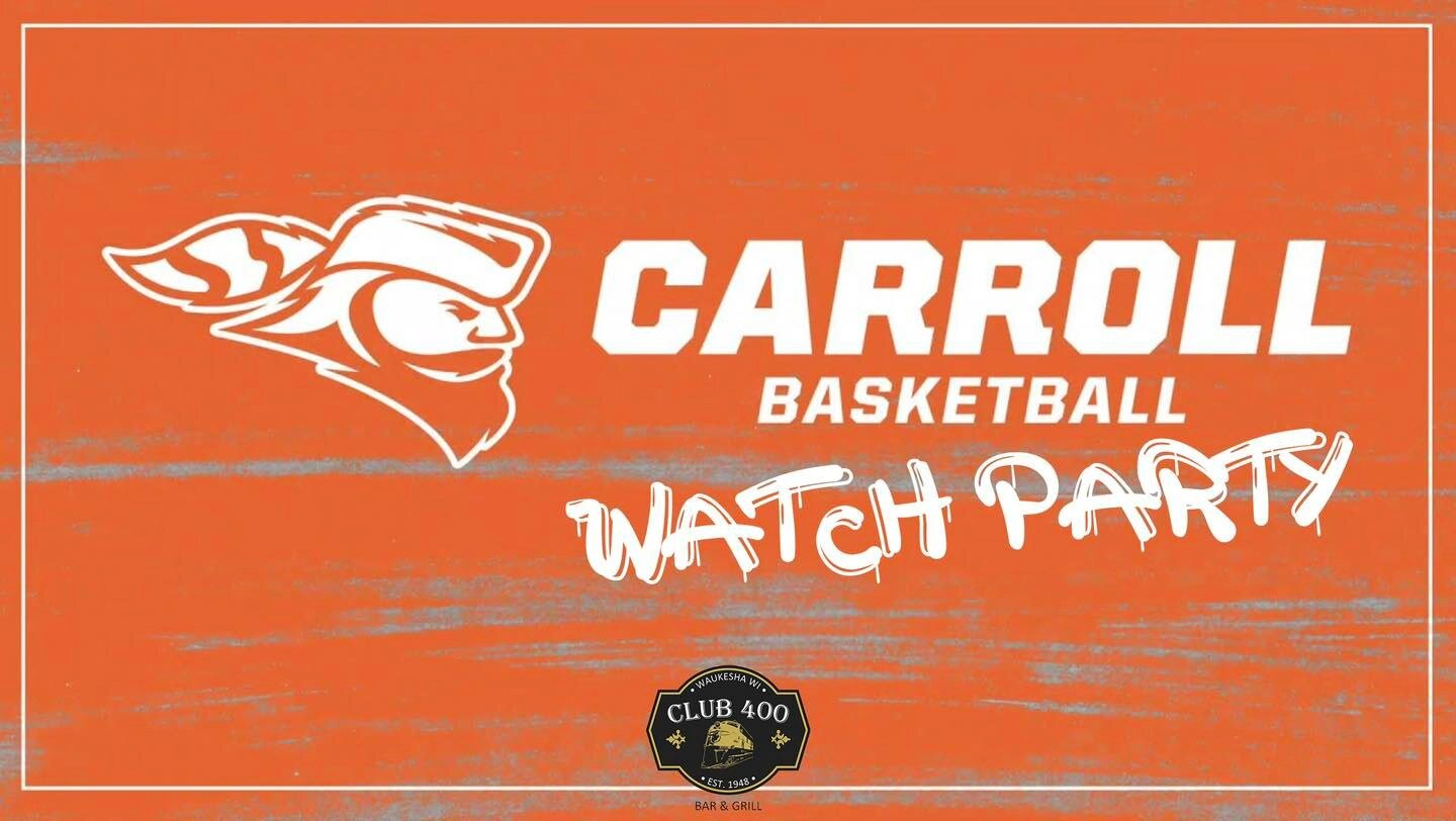 TOMORROW at 8pm we&rsquo;re having a WATCH PARTY to cheer on the Carroll University Women&rsquo;s Basketball team as they battle it out in the NCAA TOURNAMENT! 🏀

Come cheer on the team and watch history be made! 🏆