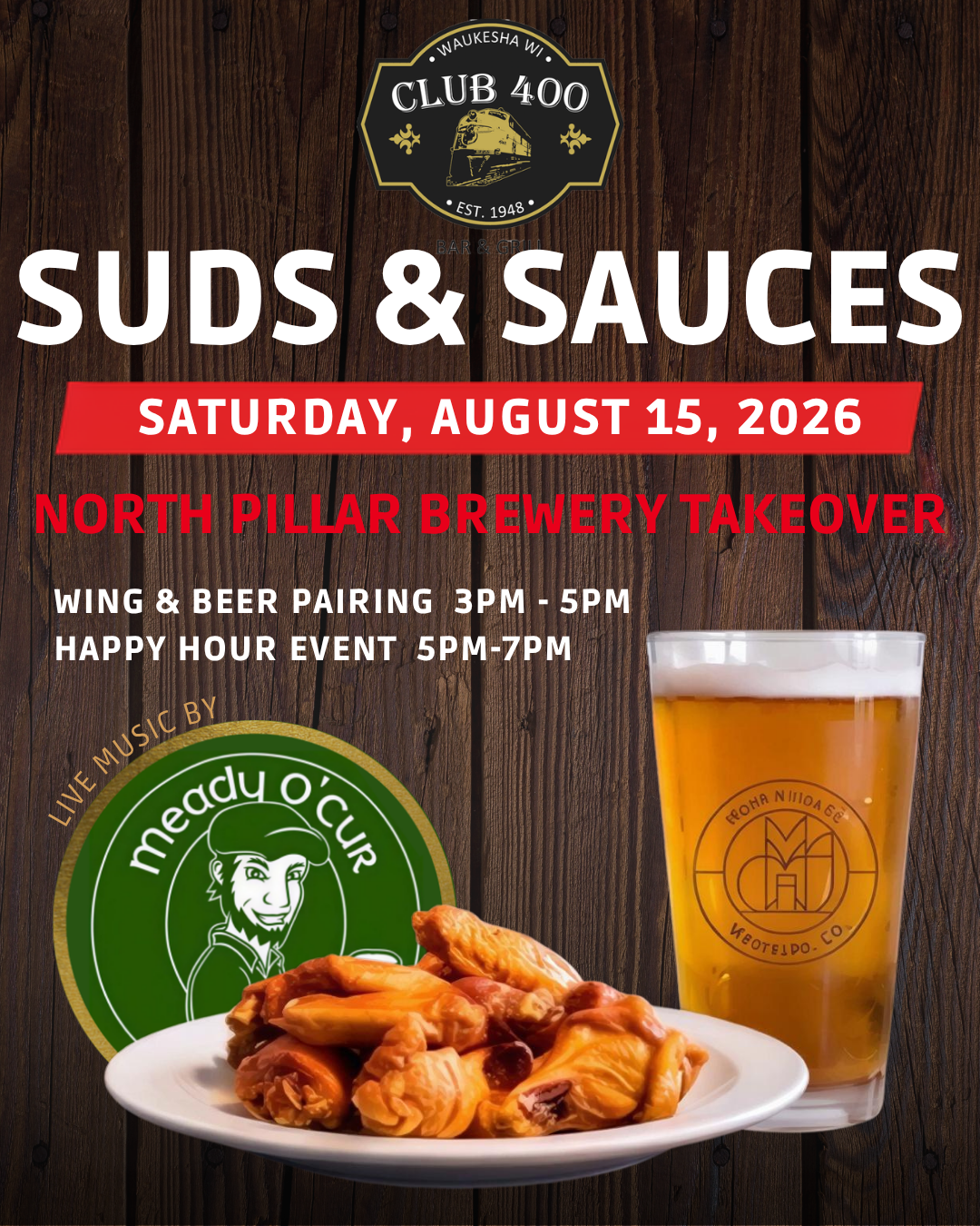 Suds &amp; Sauces: Wing &amp; Craft Beer Pairing Experience + North Pillar Tap Takeover
