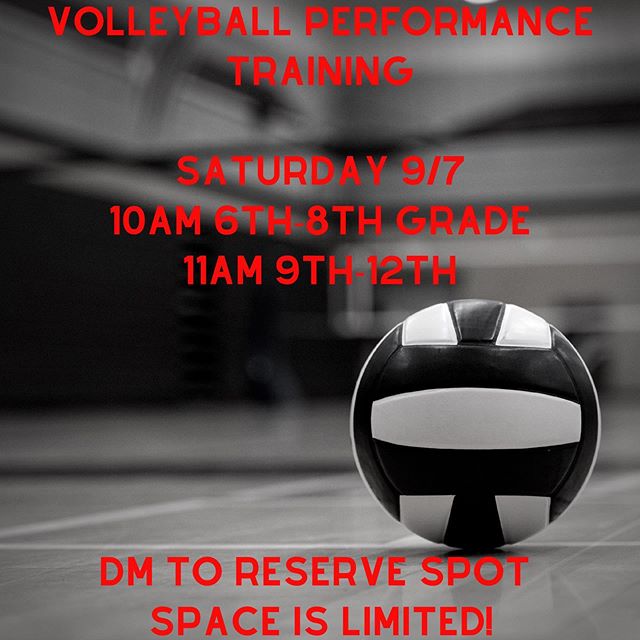 🚨 🚨New Times!!! 🚨🚨
-
Volleyball specific training! Space is limited so get on the list ASAP!!!
.
.
.
.
#volleyball #sportspecific #sportspecifictraining #athlete #athletes #workout #trainhard #training #explosivetraining #verticaljumptraining #az