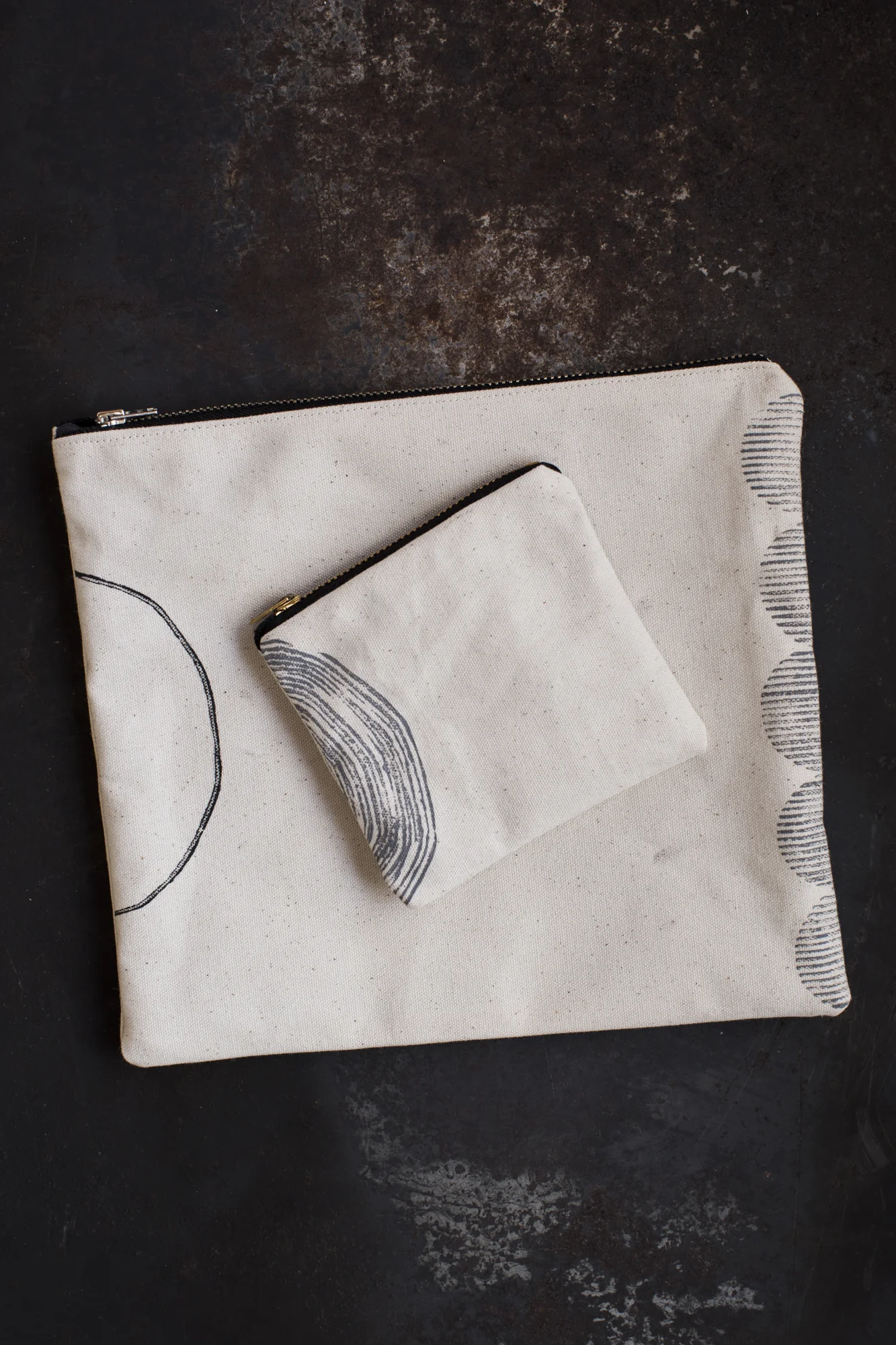 'Leaf' Natural Cotton Pouches