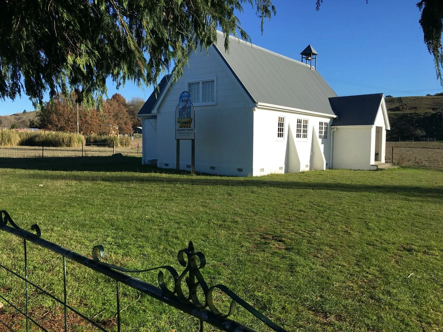Stanley Brook Community Church with entrance gate