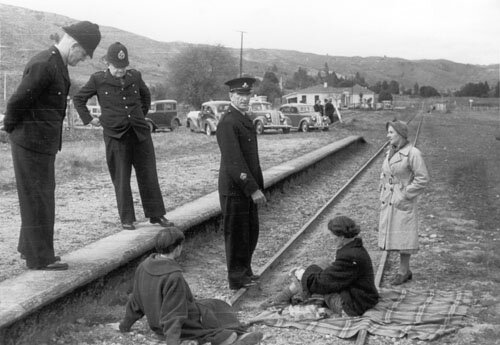 Nelson railway closure protest, September 1955