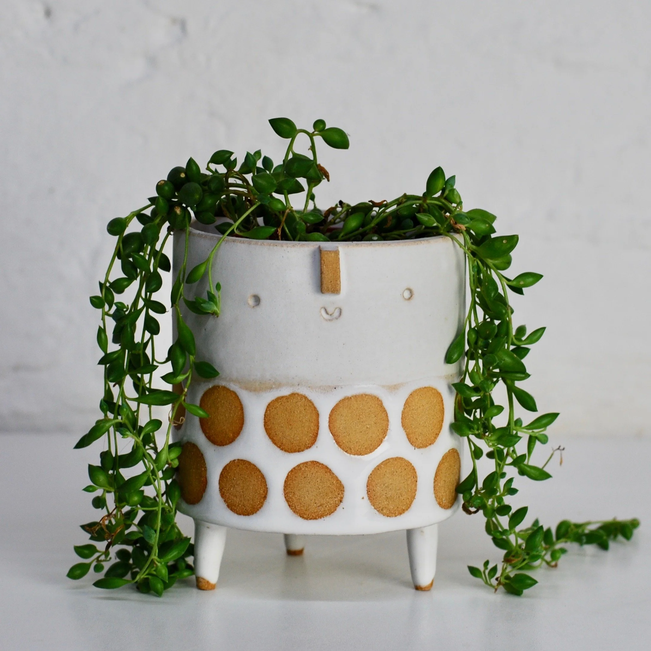 Small Tripod Planter Pot in White / Rainbow by Atelier Stella main image 0