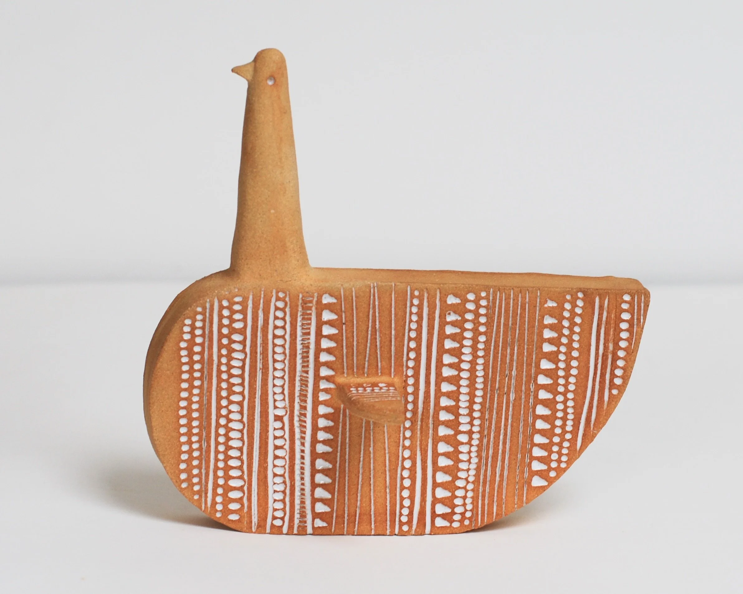 #1 Balancing Bird // large // Bare clay & white