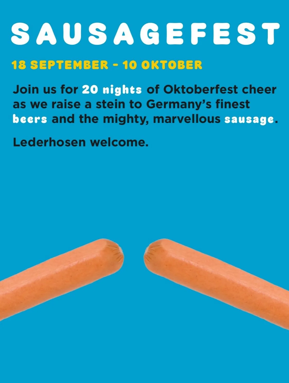 It&rsquo;s back. Round Three. Sausagefest III.
Celebrate Oktoberfest with us from tomorrow until 10th October! 🍺 
We&rsquo;ll have a huge range of German (mostly) beers, sausages and a whole lot more. 🥨 
#Oktoberfest #Eastdulwich #se22 #peckham #pu