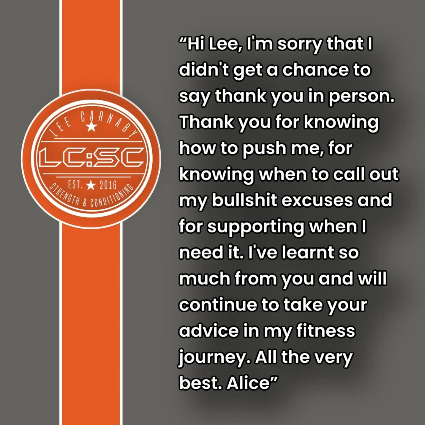 I just had a lovely message off a member I was coaching who recently moved abroad. It meant alot to see that she obviously appreciated the work we did together, and really good to see that&rsquo;s it&rsquo;s helped. 🙌🏼🙏🏼

#lcsandc #personsltraine