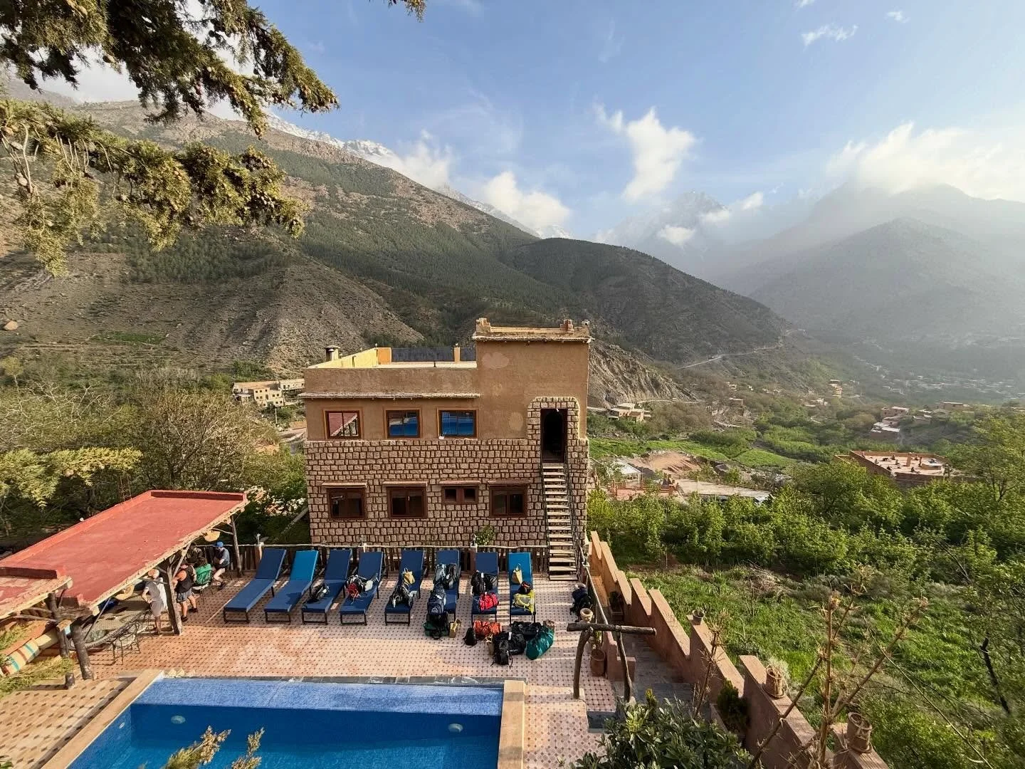 Atlas to Sahara April &lsquo;26 - the Toubkal trek kicked off in the Ecolodge in Imlil, taking us into the Toubkal national park and up to the refuge at 3200m. The next day we put the crampons on, grabbed the ice axe went a further 1000m for the summ