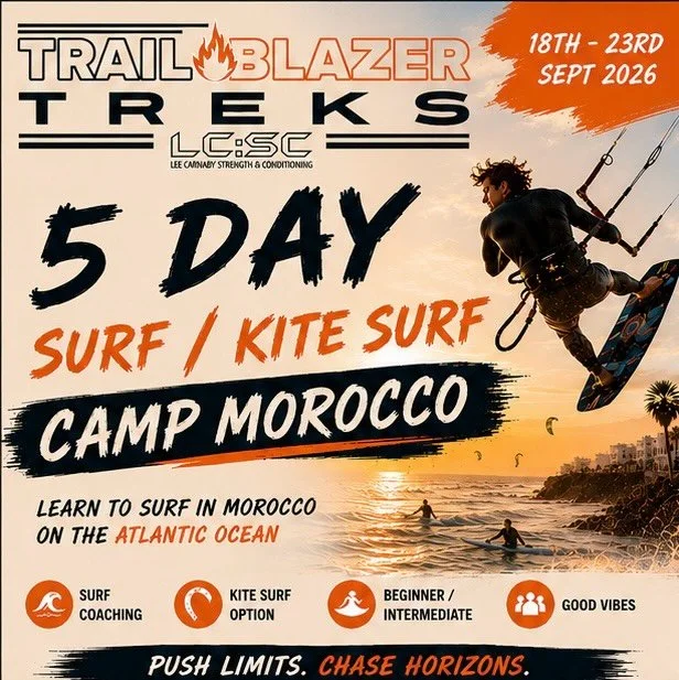 🌊 MOROCCO SURF &amp; KITESURF CAMP SEPT 18th-23rd 2026 🇲🇦

Escape to the Atlantic coast of Morocco for 5 unforgettable days and nights of surf, kitesurf, sunshine, great food and good company.

Based in the beautiful coastal town of Essaouira, you