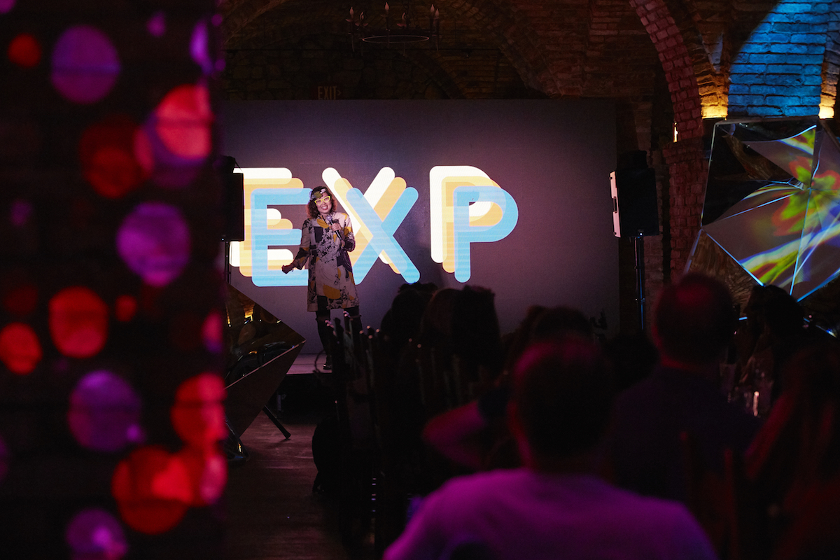 And Sarah got up on stage for the first time as a host and thanked all her partners and introduced the speakers for the morning.