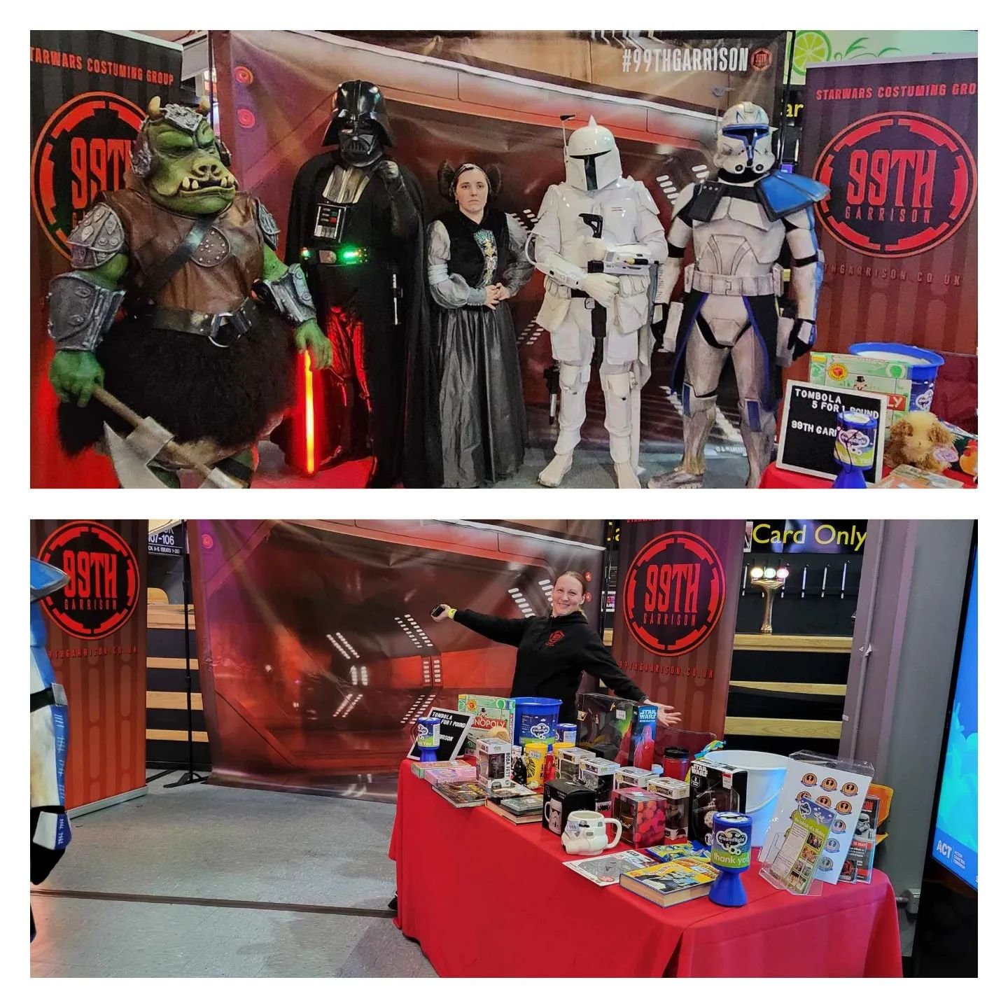 Our troopers are at @comicconnortheast all weekend in the Foyer by the gin bar. Come grab a photo or have a go on our tombola all raising funds for @dreamflight_official 

#vader #stormtrooper #mandalorian #charitycosplay