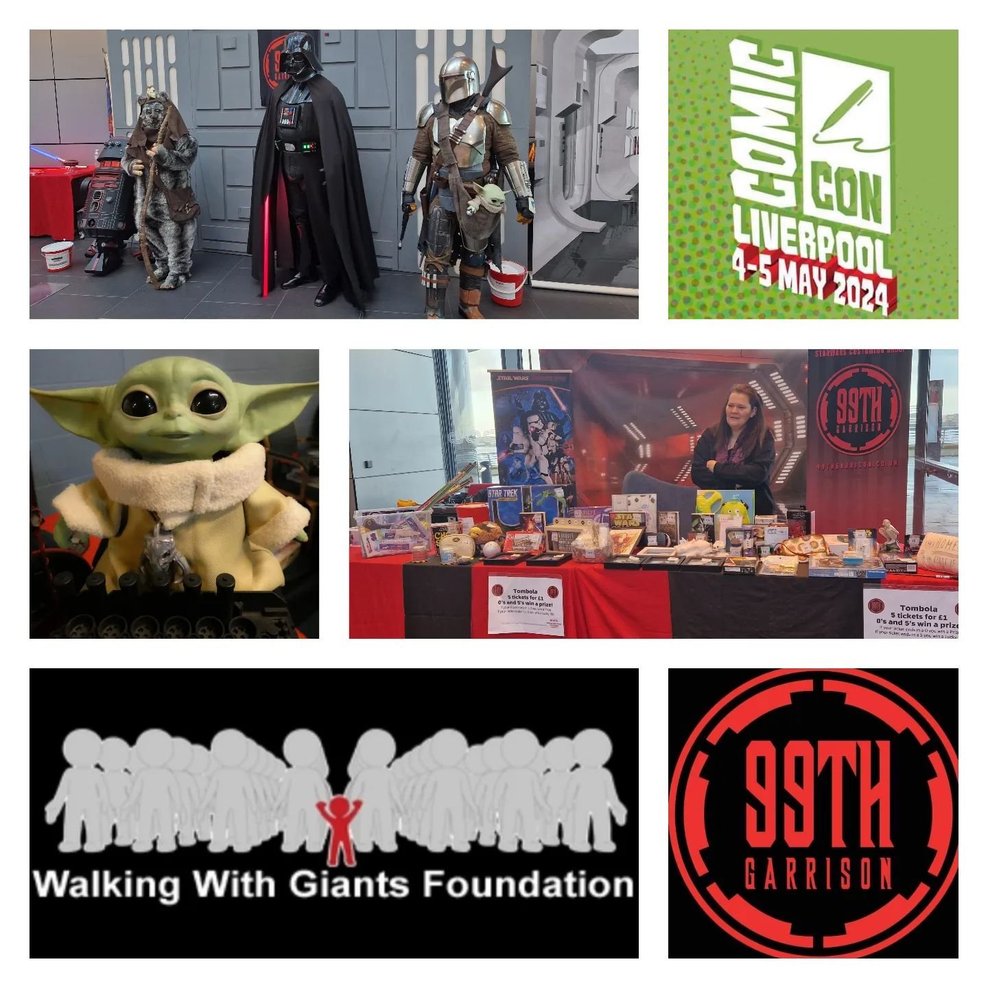 This weekend we will also be out on patrol at @comicconlpool keeping you all safe from Rebel scum and taking imperial credits for @walkingwithgiantsfoundation_  We will be bringing our death Star Wall, borrow a saber for a donation and grab an epic p