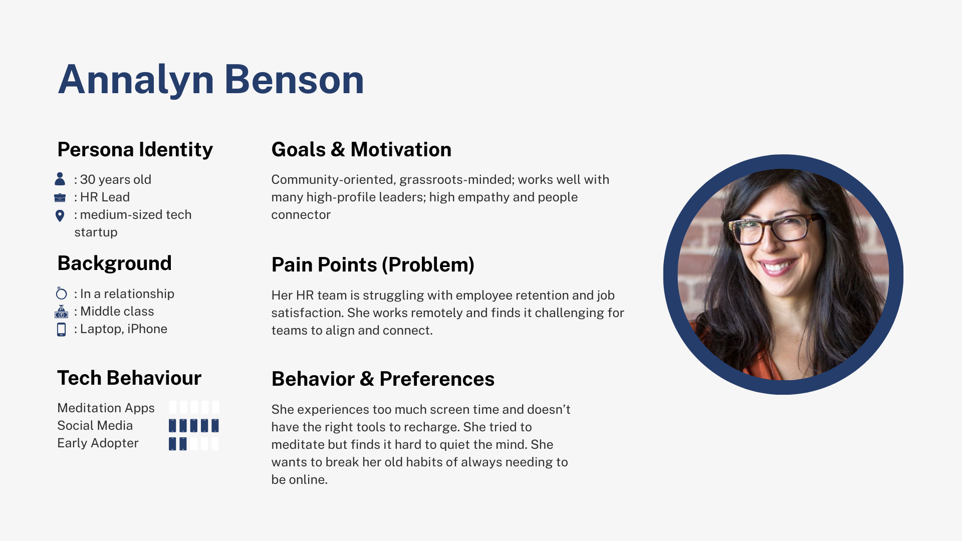 BE LIGHT User Persona 1