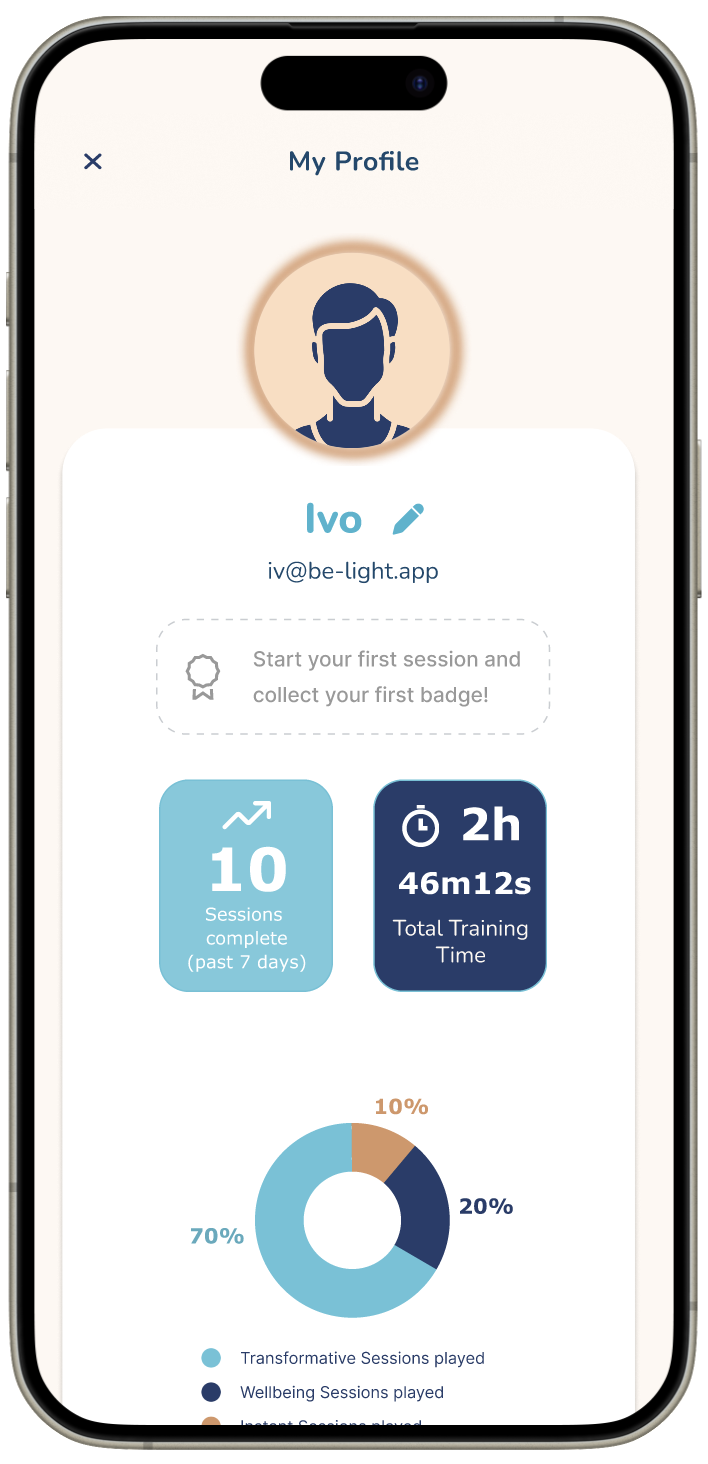 BE LIGHT Profile Screen Private