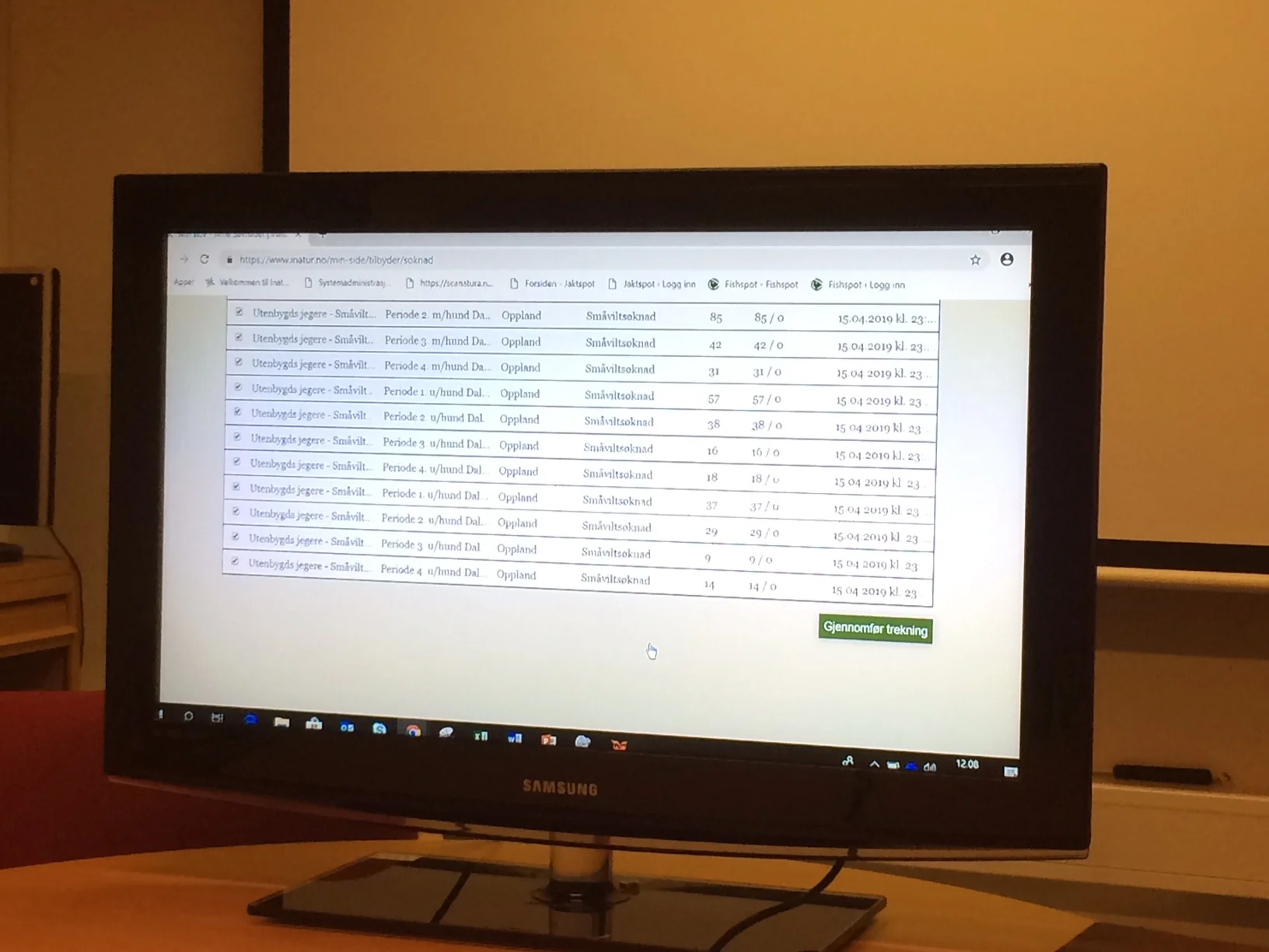 Trekning av småviltjakt i begrenset periode for utenbygdsboende