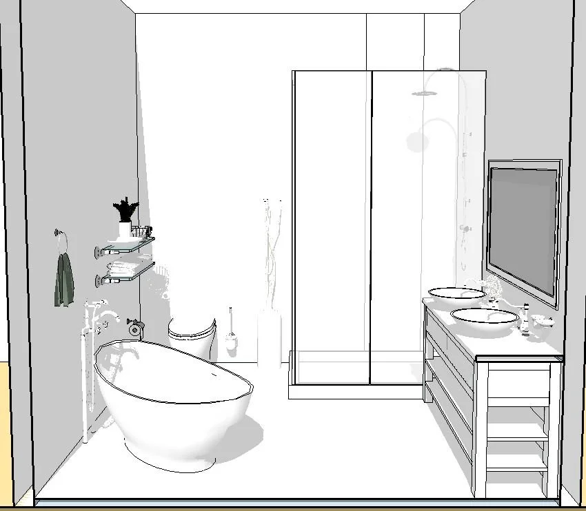 Master Bathroom - Perspective West Elevation - BW - 08082015.JPG