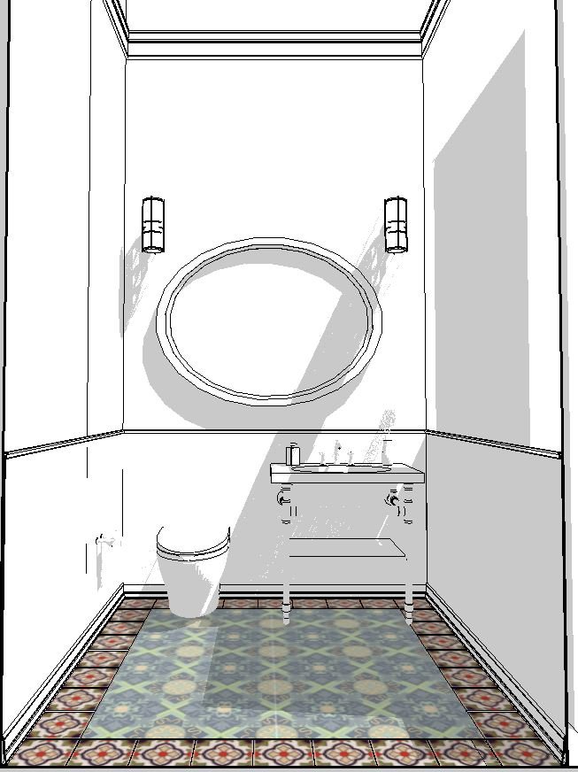 Powder Room - East Perspective Elevation - BW - 08082015.JPG