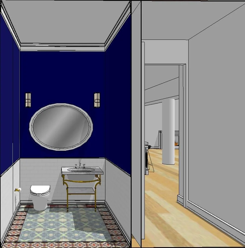 Powder Room - East Perspective Elevation - 08072015.JPG