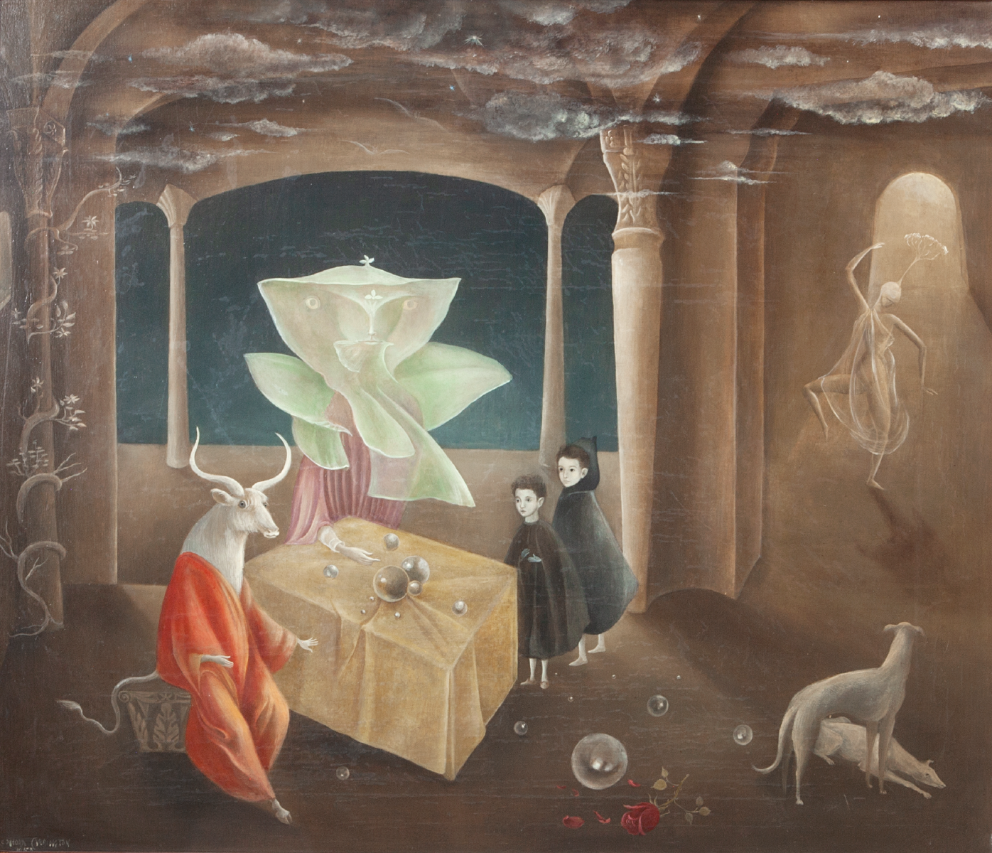 And Then We Saw the Daughter of the Minotaur! , 1953. Courtesy of Gallery Wendi Norris, San Francisco © 2019 Estate of Leonora Carrington / Artists Rights Society (ARS), New York