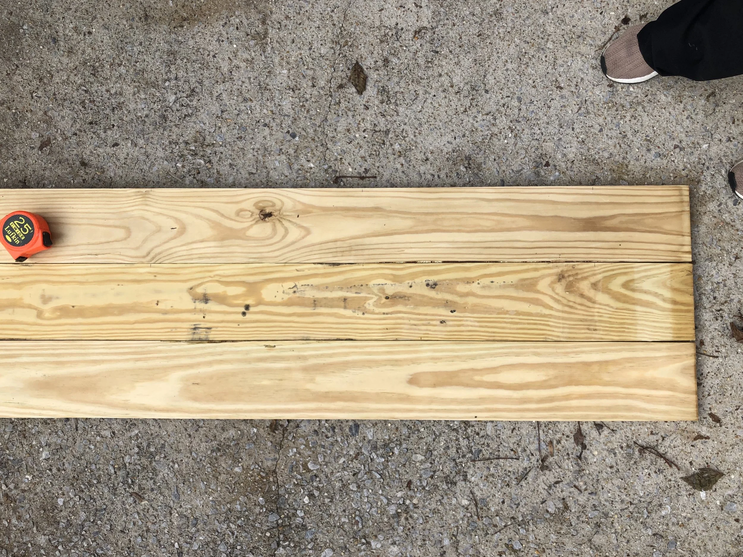 Note: This is the back side of the boards as you can see I wanted the black and nasty part of the board to be on the back side of the shutter.